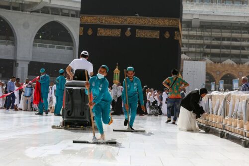Cleaning Masjid Al Haram After Hajj
